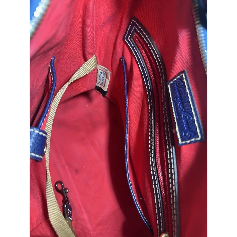 Dooney & Bourke  Leather Hobo Bag Purse Navy/Red Interior Pre-Owned